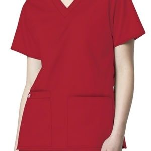 Wonder Wink Red Scrub Top